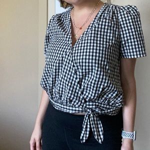 Madewell Gingham Side-tie Top